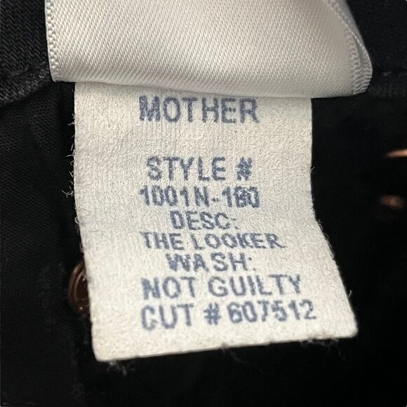 MOTHER The Looker Skinny Jeans Not Guilty Black Size 24 Ankle Mid Rise - Picture 10 of 15